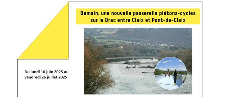 Image de l'actualité Demain, une nouvelle passerelle piétons-cycles sur le Drac entre Claix et Pont-de-Claix