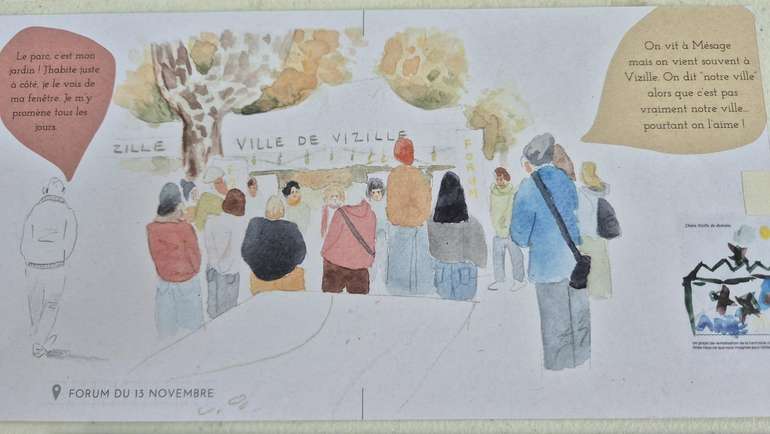 Illustration - des habitants pendant le forum
