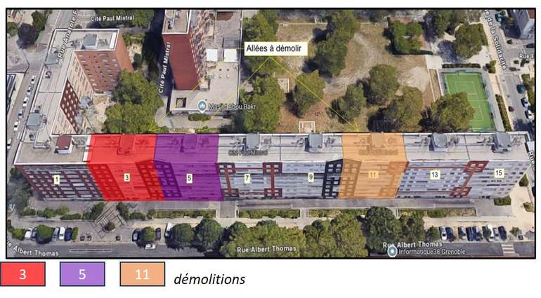 plan des démolitions